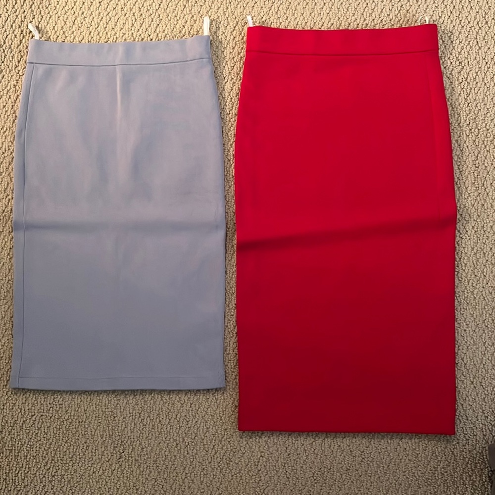 Babaton Pencil Skirt Duo in Red and Light Blue